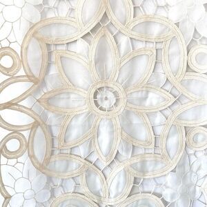 Elegant Lace Floral Cutout Cotton Blend Table Runner 15" x 36" Boho Cottage core